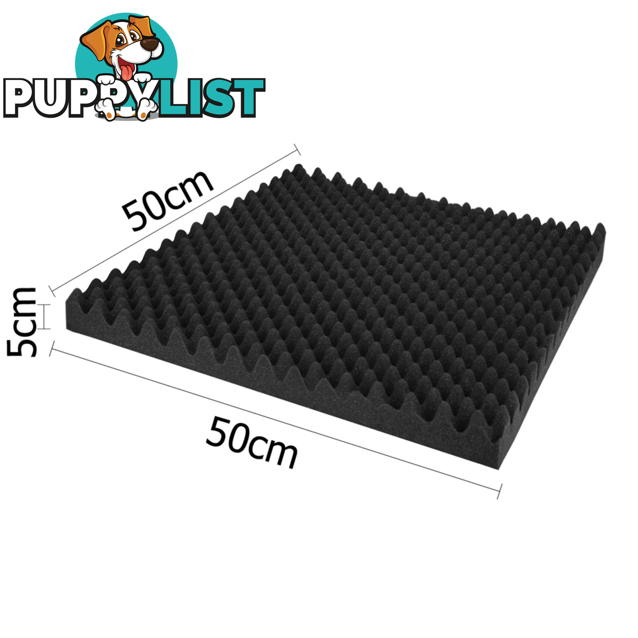 Studio 10 Eggshell Acoustic Foam Black 50 x 50cm