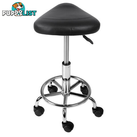 Saddle PU Swivel Salon Stool Black