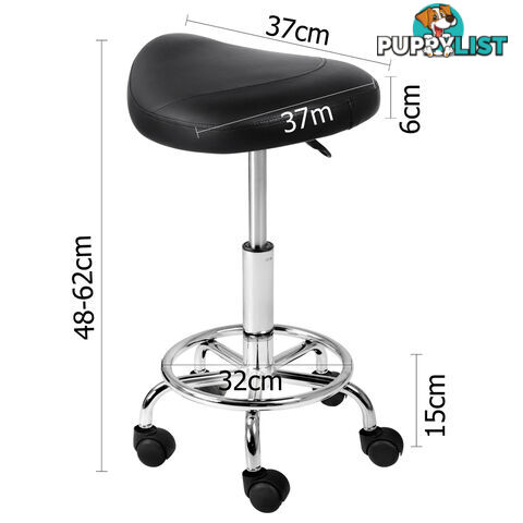 Saddle PU Swivel Salon Stool Black