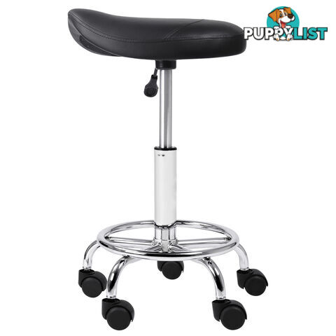 Saddle PU Swivel Salon Stool Black