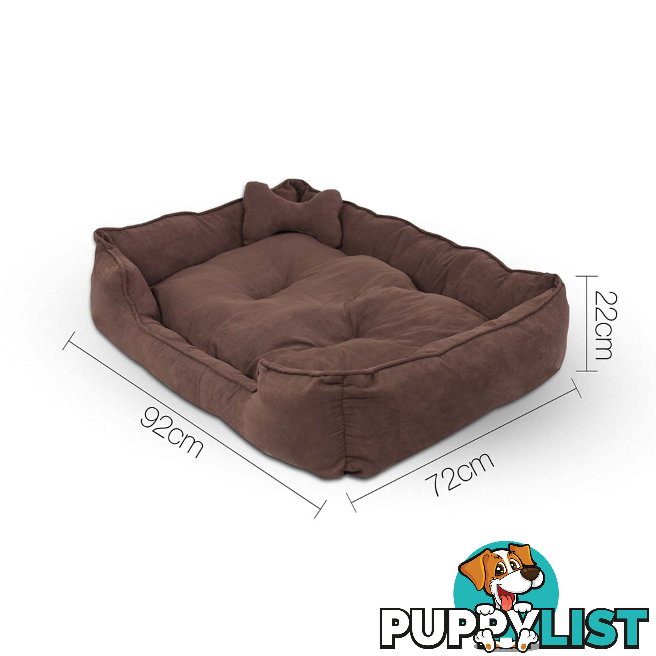 Faux Suede Washable Dog Bed - Large