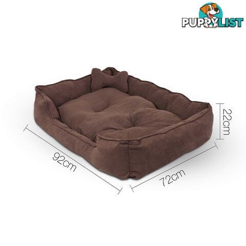 Faux Suede Washable Dog Bed - Large