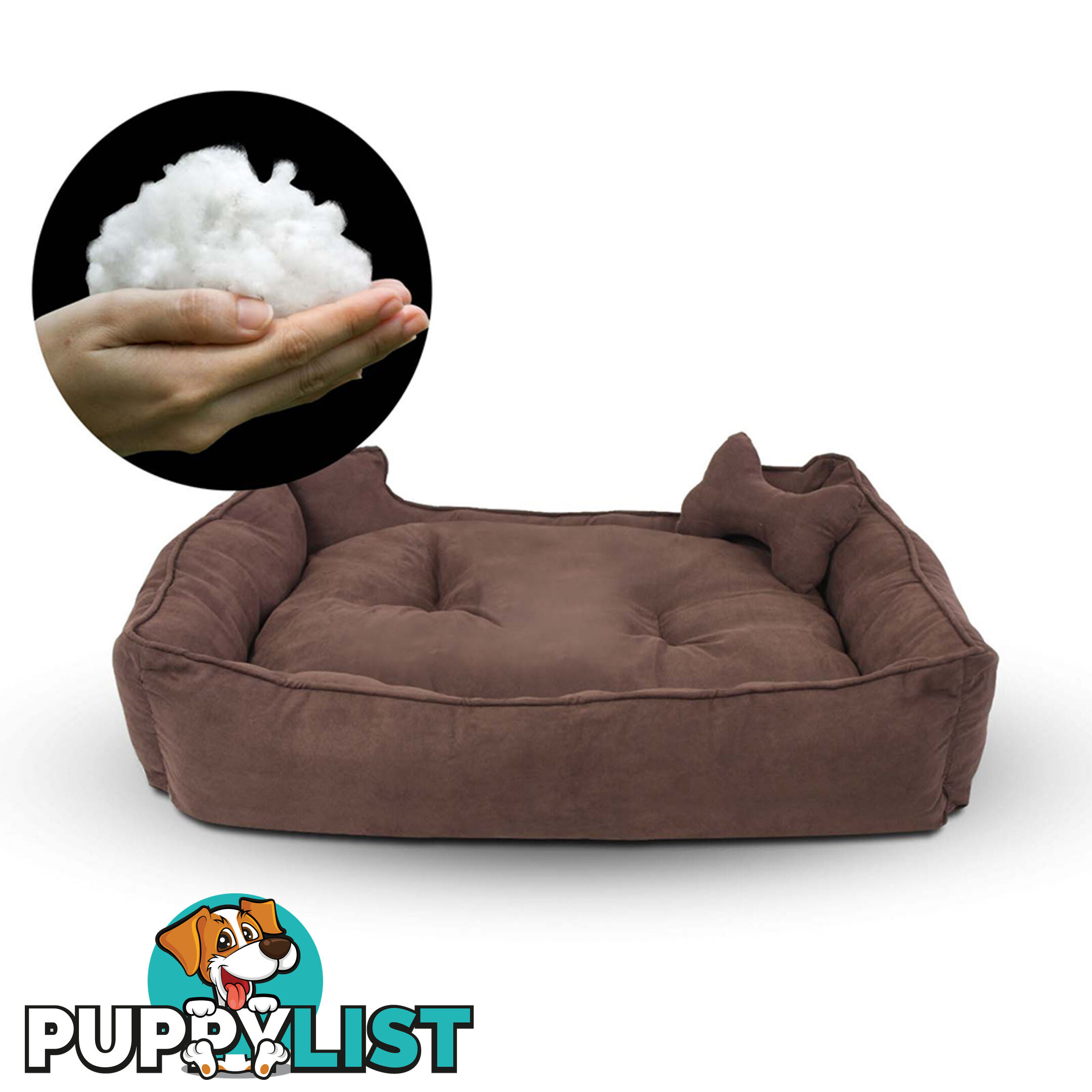 Faux Suede Washable Dog Bed - Large