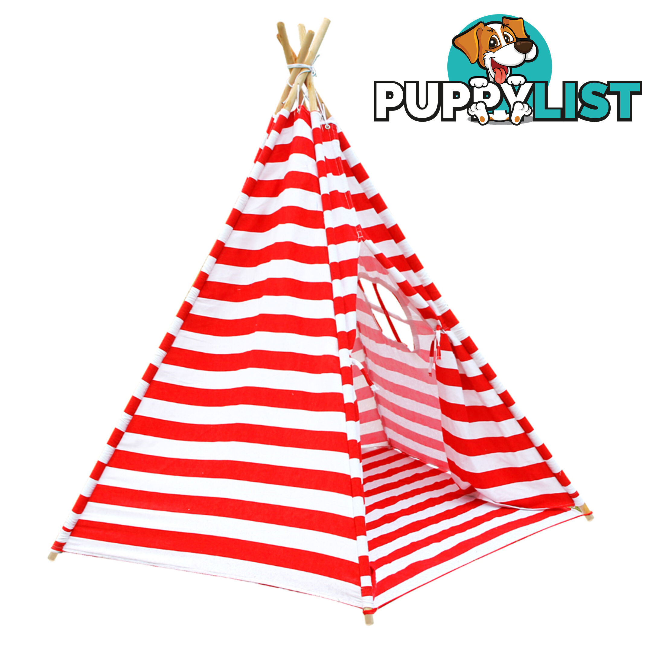 5 Poles Teepee Tent w/ Storage Bag Red