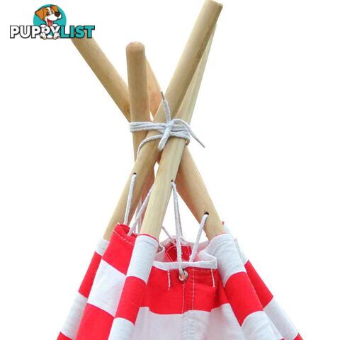 5 Poles Teepee Tent w/ Storage Bag Red