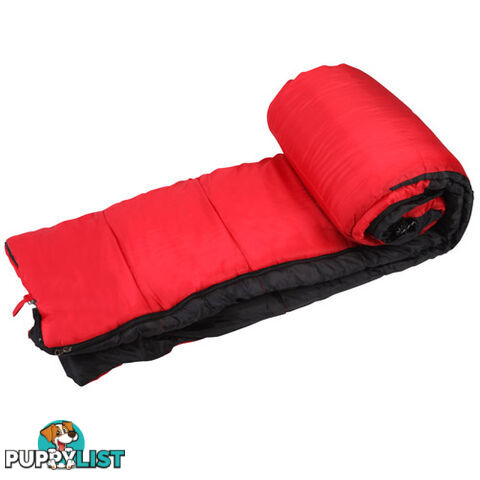 Camping Envelope Sleeping Bag Single Red Blue