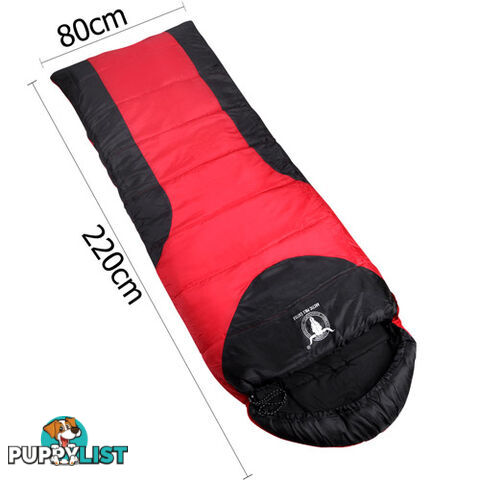 Camping Envelope Sleeping Bag Single Red Blue