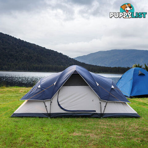 6 Person Family Camping Tent Navy Grey