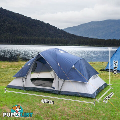 6 Person Family Camping Tent Navy Grey