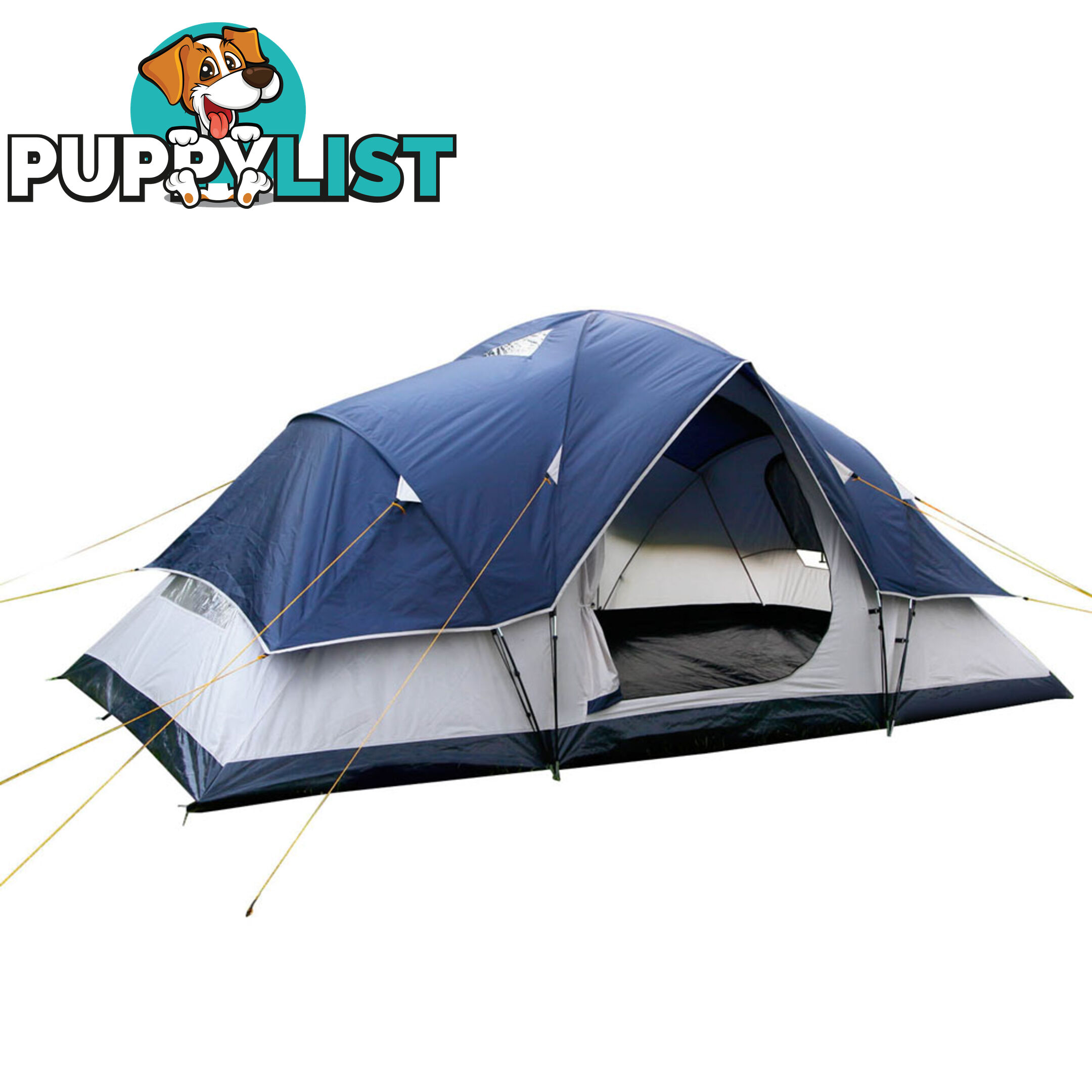 6 Person Family Camping Tent Navy Grey