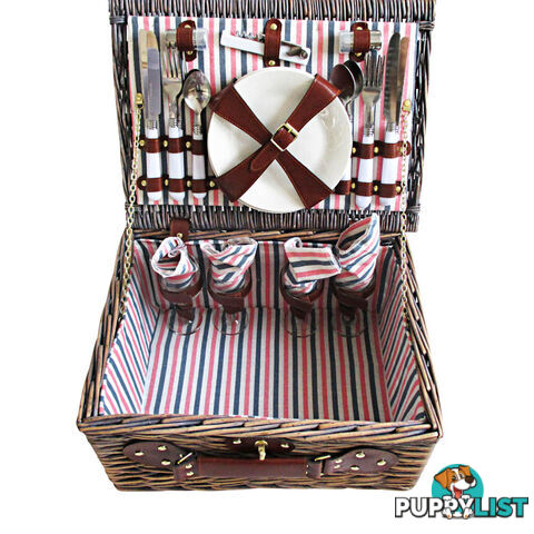 4 Person Picnic Basket Set w/ Blanket