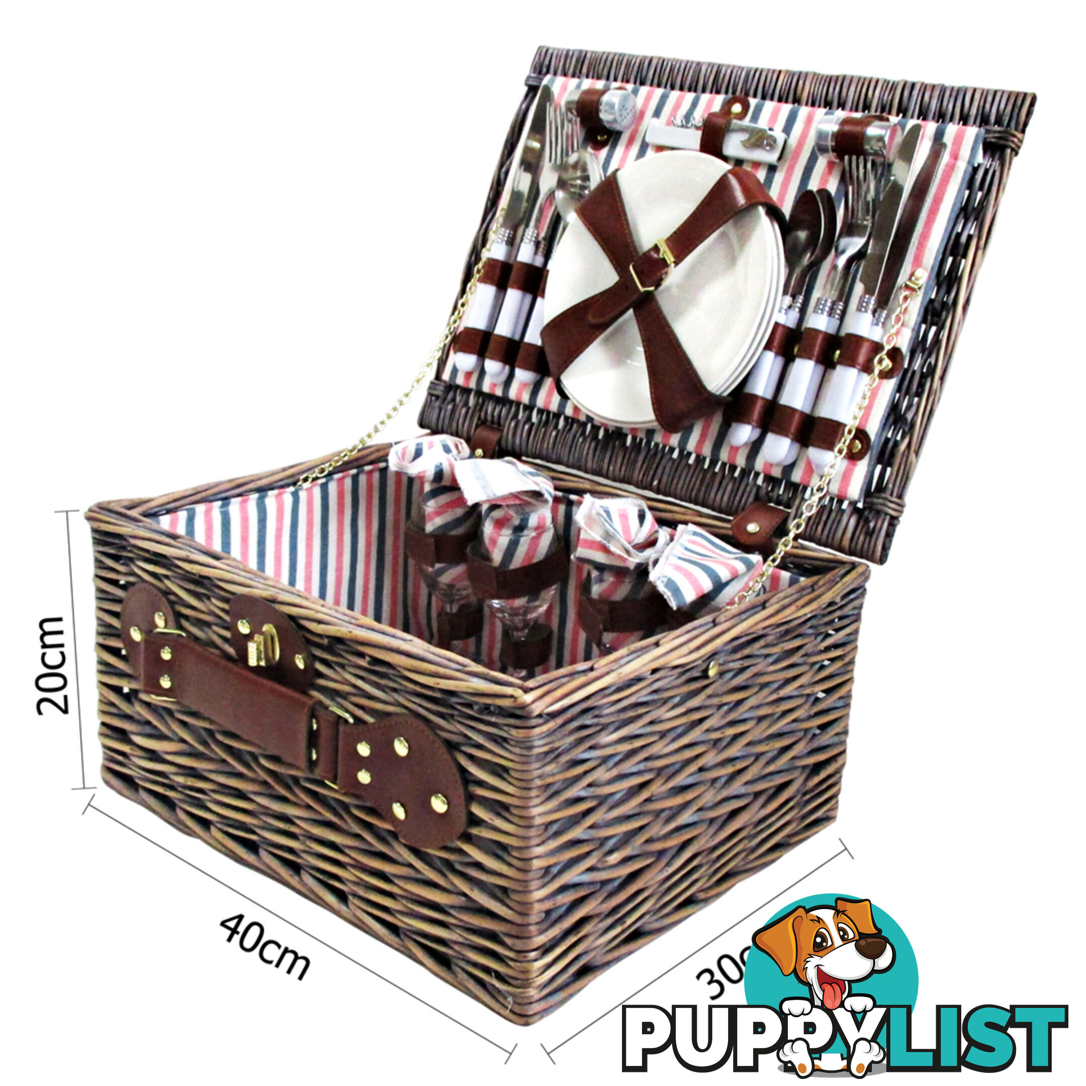 4 Person Picnic Basket Set w/ Blanket