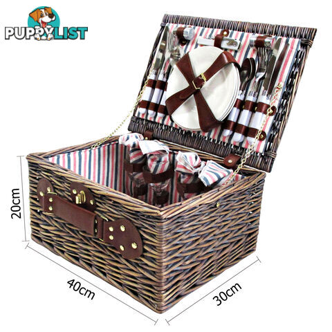 4 Person Picnic Basket Set w/ Blanket