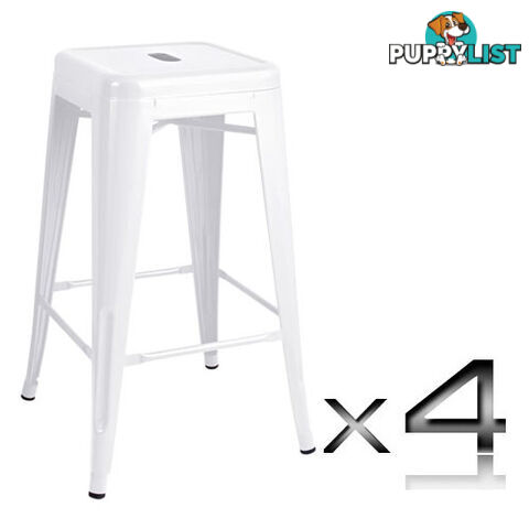 Set of 4 Replica Tolix Kitchen Bar Stool 66cm White