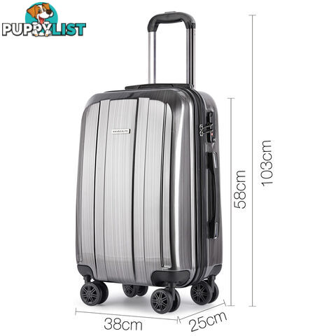 Set of 2 Premium Hard Shell Travel Luggage with TSA Lock - Grey