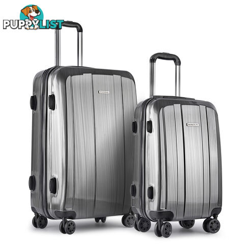 Set of 2 Premium Hard Shell Travel Luggage with TSA Lock - Grey