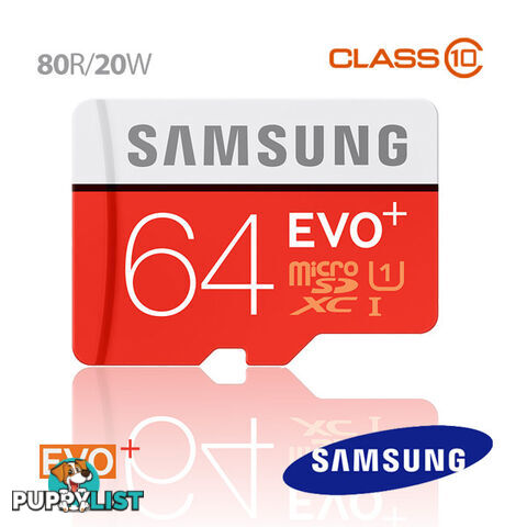 Samsung EVO PLUS 64GB Micro SD Memory Card 80R/20W MB-MC64D