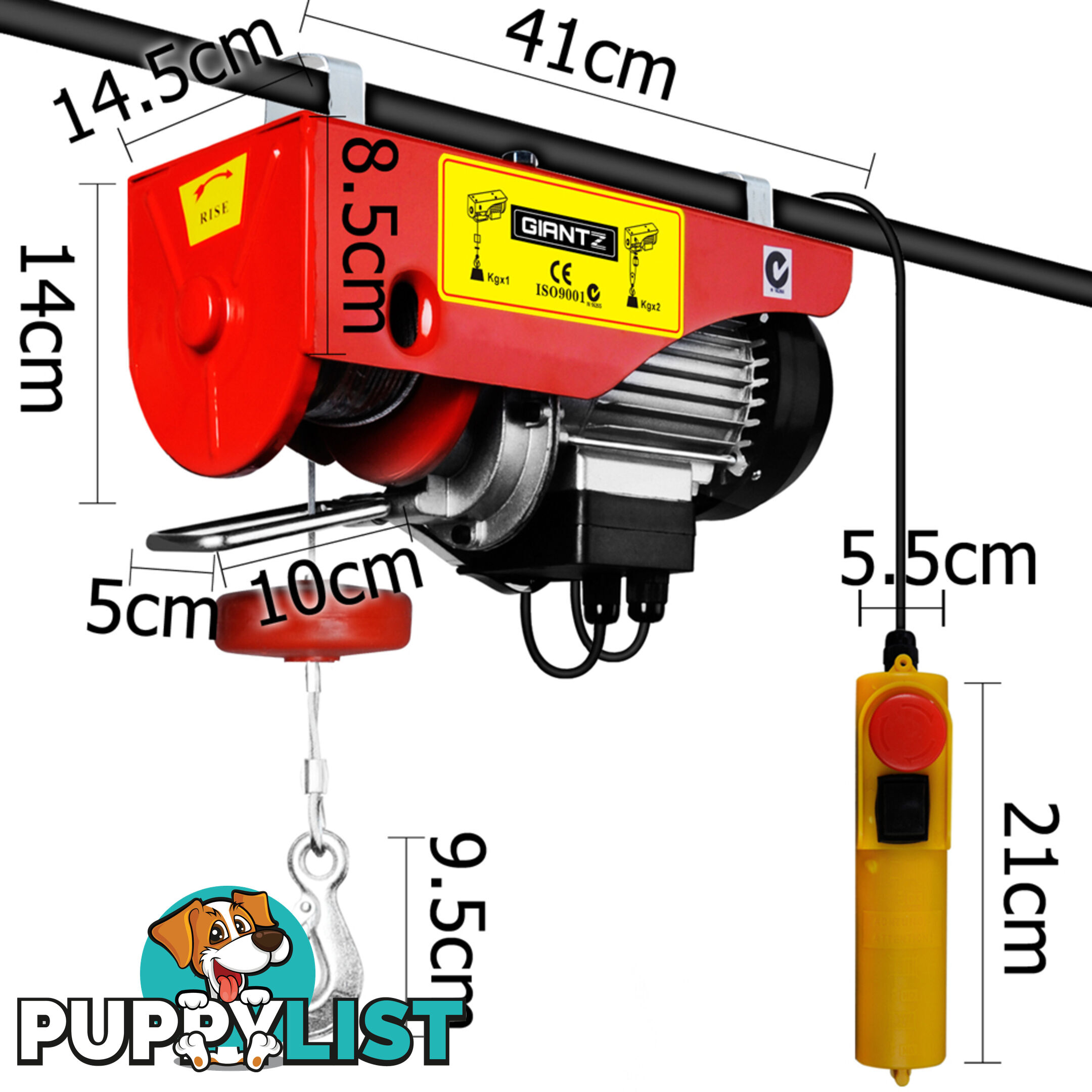 400/800kg 1300W Electric Hoist Winch