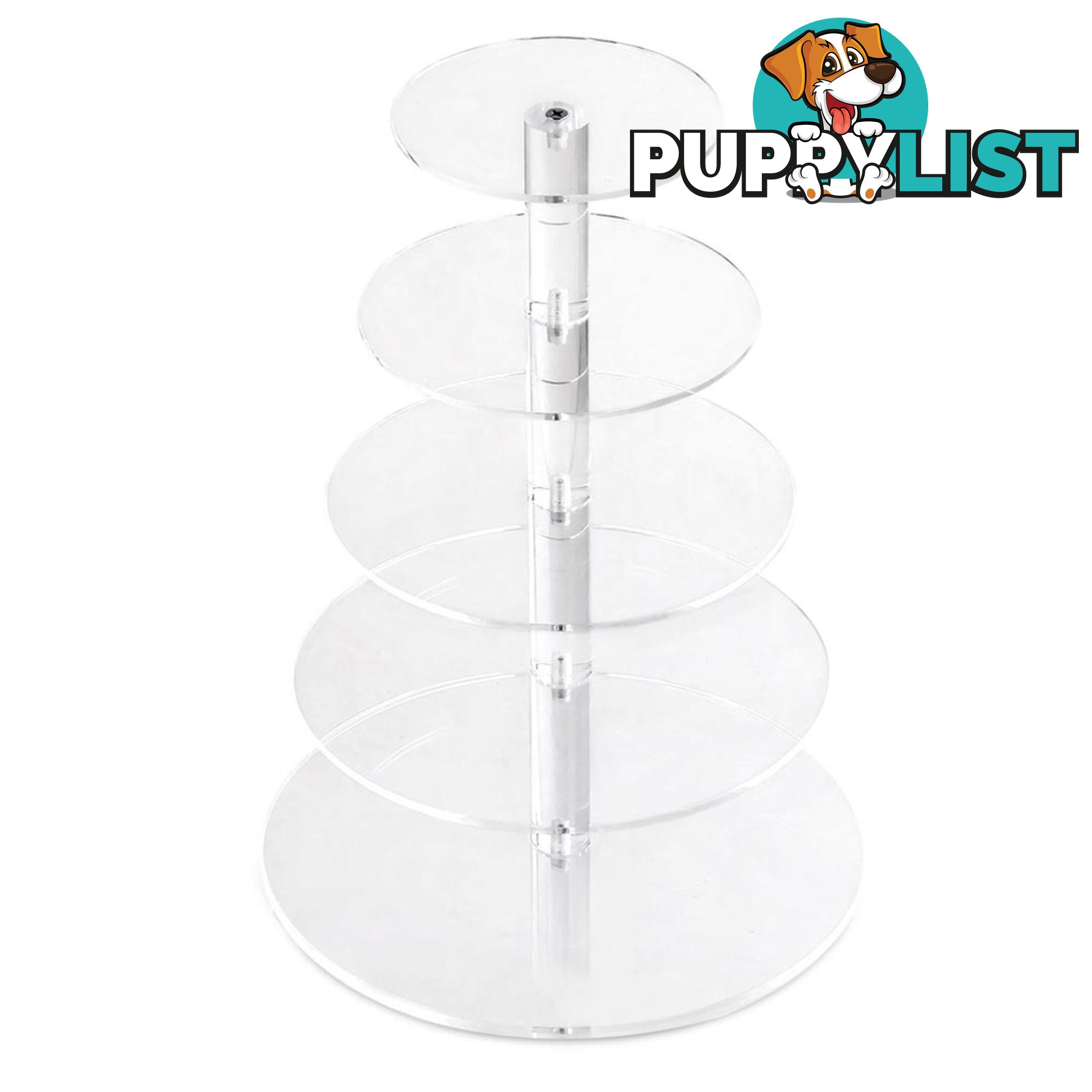 5 Tier Clear Acrylic Cake Stand 41CM