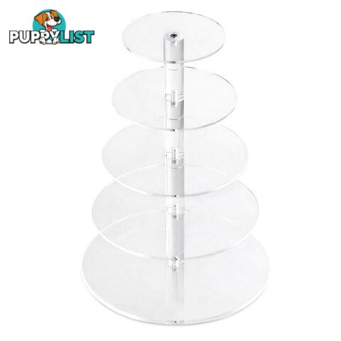 5 Tier Clear Acrylic Cake Stand 41CM