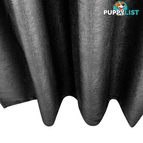 ArtQueen 3 Pass Eyelet Blockout Curtain Black 300cm 310gsm