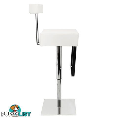 PU Leather Stainless Steel Bar stool - White