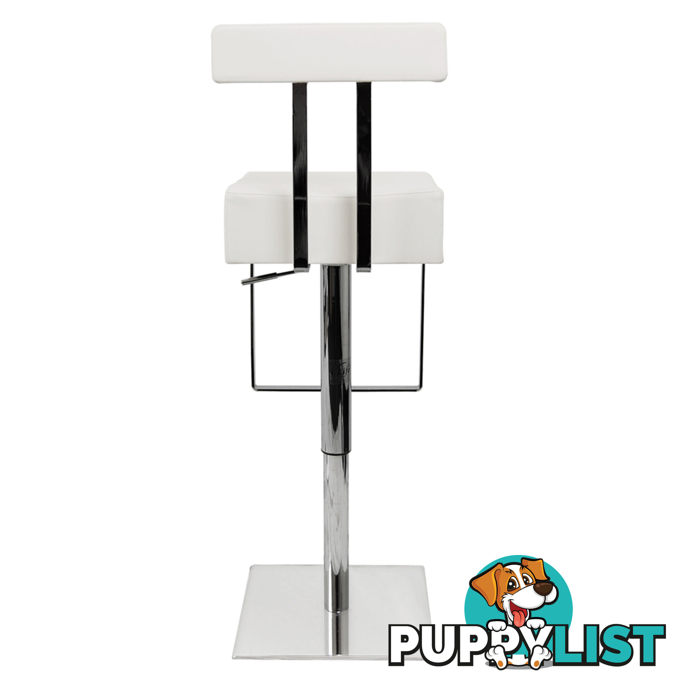 PU Leather Stainless Steel Bar stool - White