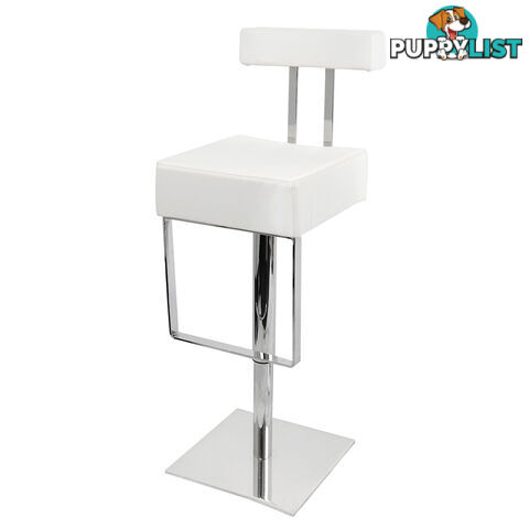 PU Leather Stainless Steel Bar stool - White