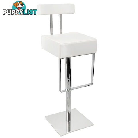 PU Leather Stainless Steel Bar stool - White