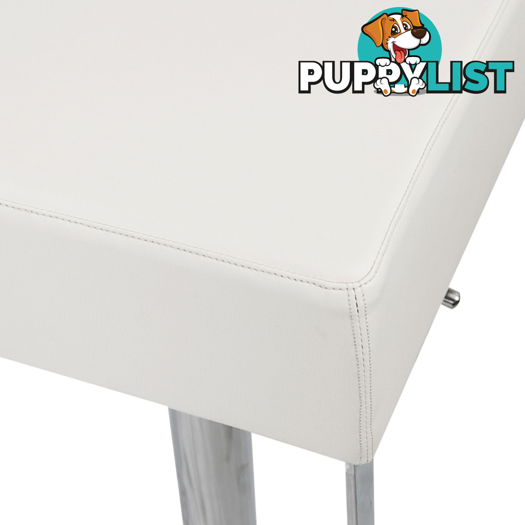 PU Leather Stainless Steel Bar stool - White