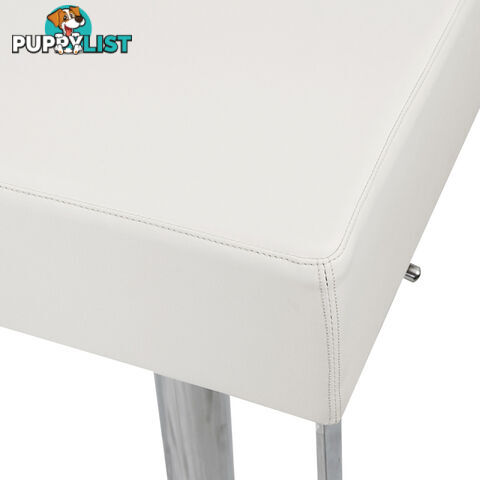 PU Leather Stainless Steel Bar stool - White