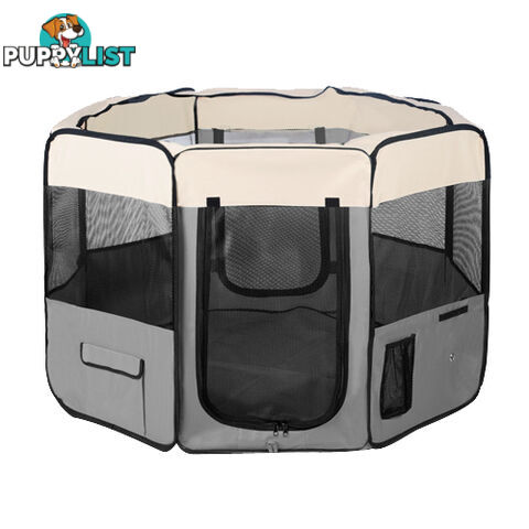 Pet Dog Puppy Cat Exercise Playpen Crate Cage Tent Grey