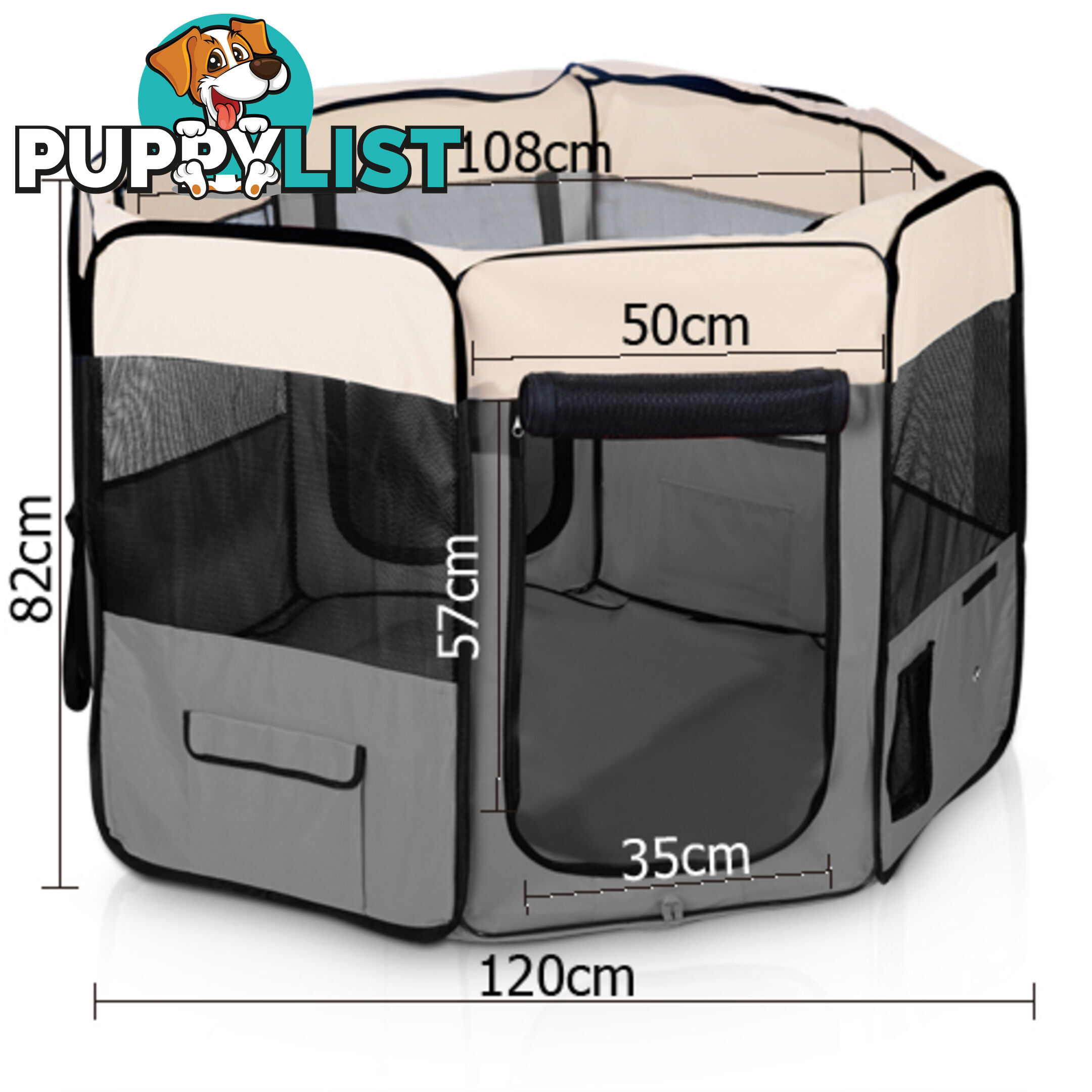 Pet Dog Puppy Cat Exercise Playpen Crate Cage Tent Grey