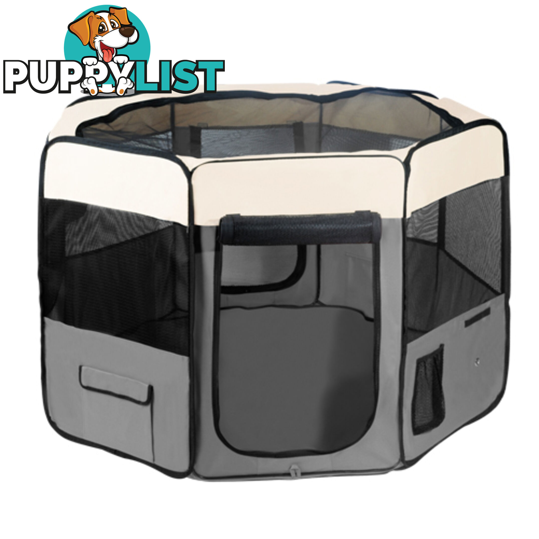 Pet Dog Puppy Cat Exercise Playpen Crate Cage Tent Grey