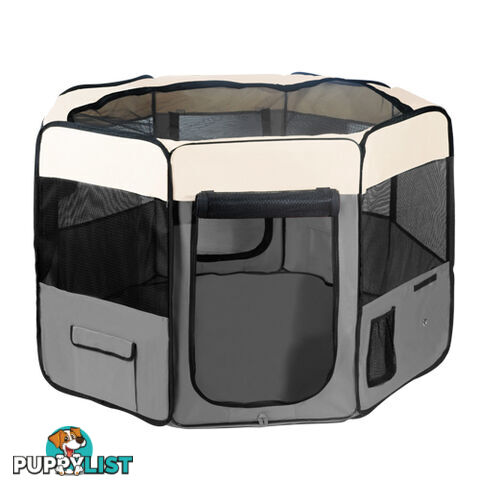 Pet Dog Puppy Cat Exercise Playpen Crate Cage Tent Grey