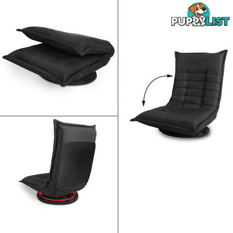 Swivel Foldable Floor Chair - Black