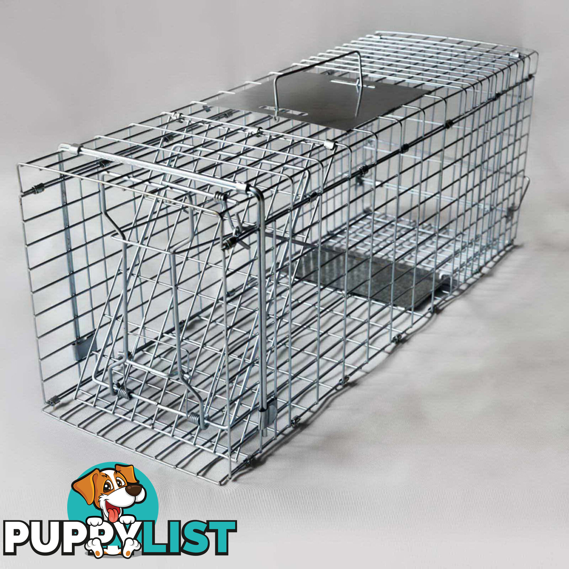 Humane Animal Trap Cage 94 x 34 x 36cm Silver