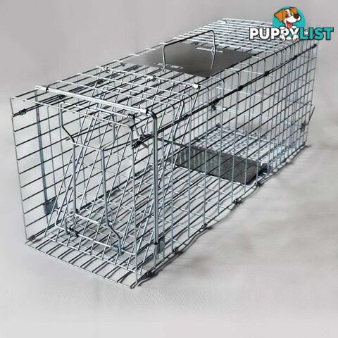 Humane Animal Trap Cage 94 x 34 x 36cm Silver