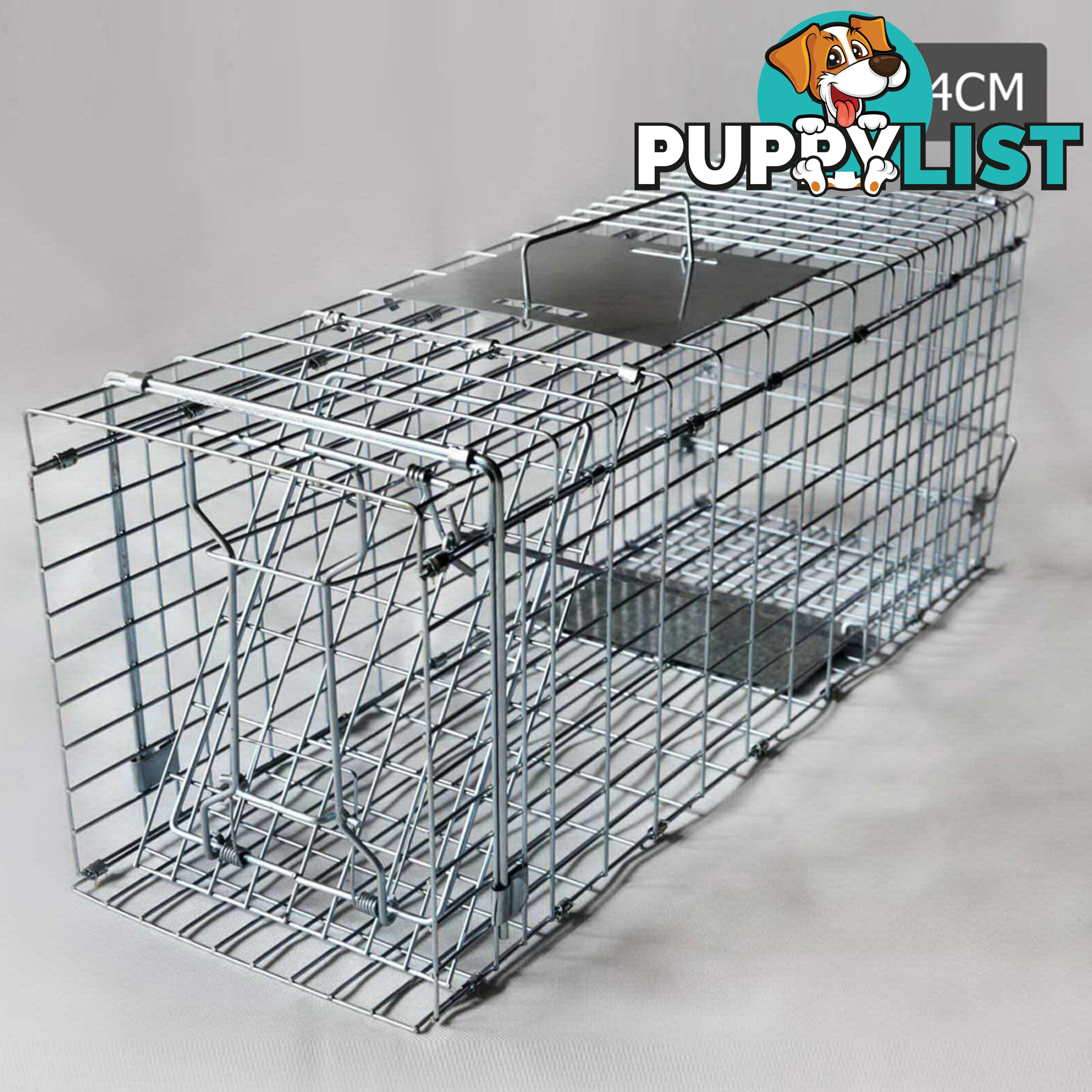 Humane Animal Trap Cage 94 x 34 x 36cm Silver