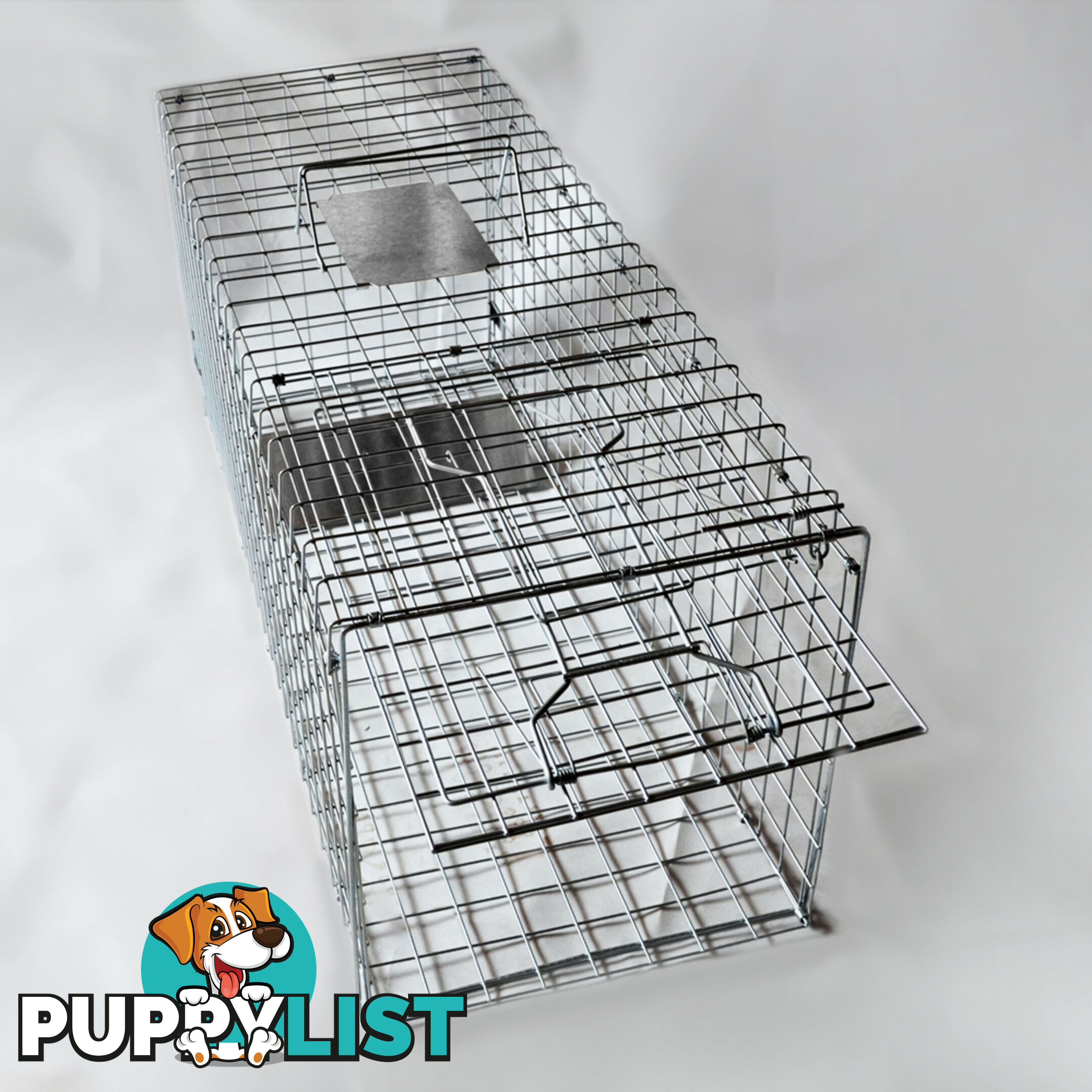 Humane Animal Trap Cage 94 x 34 x 36cm Silver