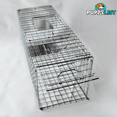 Humane Animal Trap Cage 94 x 34 x 36cm Silver