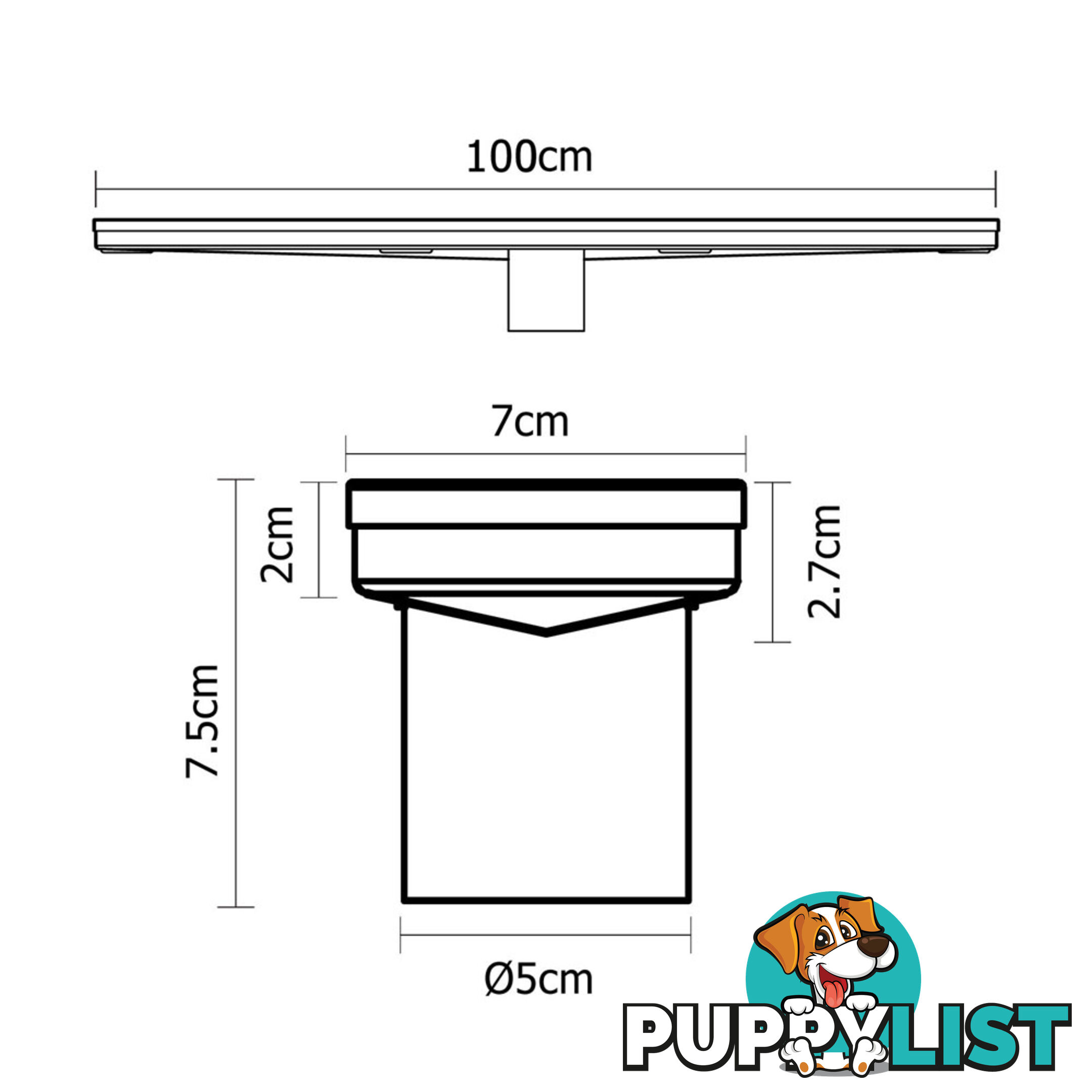 Heelguard Stainless Steel Shower Grate Drain Floor Bathroom 1000mm