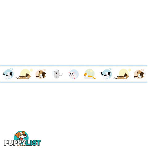 Cute Kittens Wall Border Wall Stickers - Totally Movable