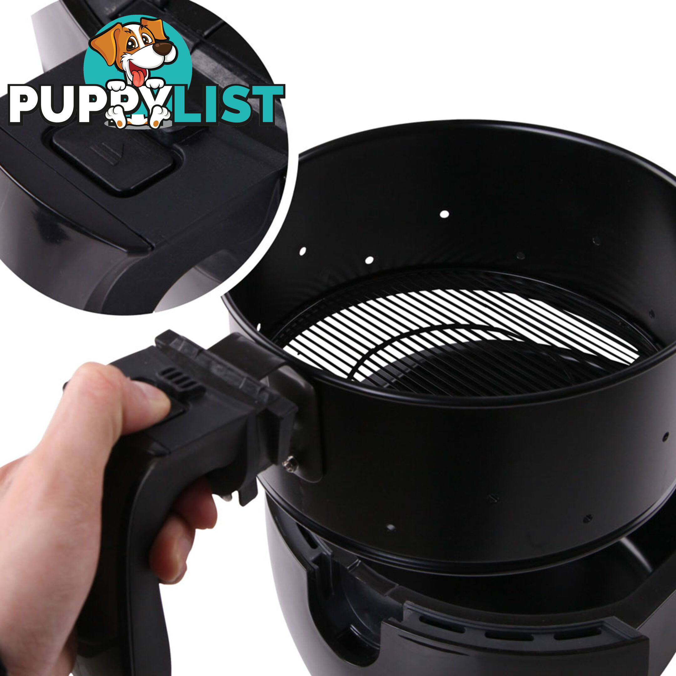 2.2L Low Fat Oil Less Air Fryer Black