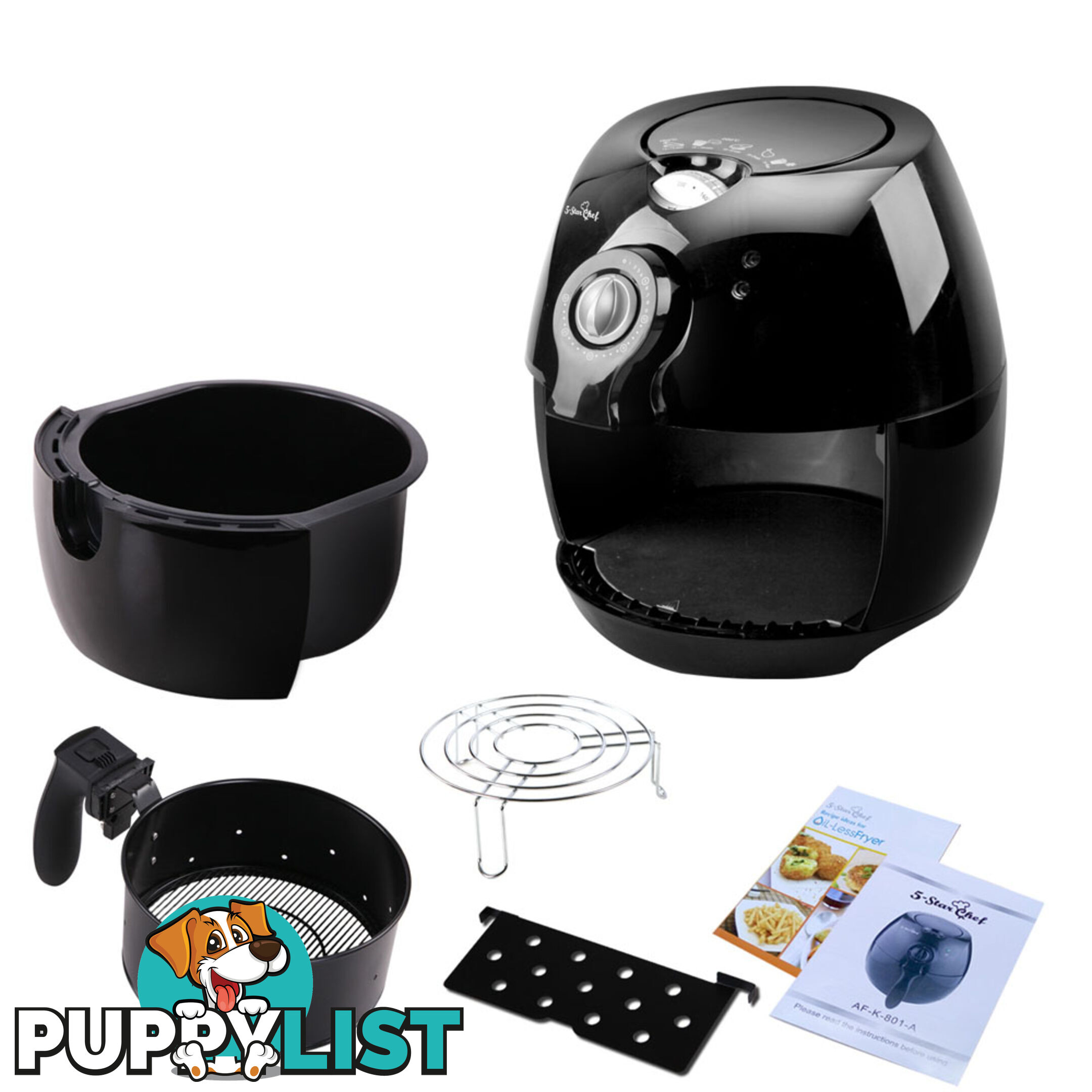 2.2L Low Fat Oil Less Air Fryer Black