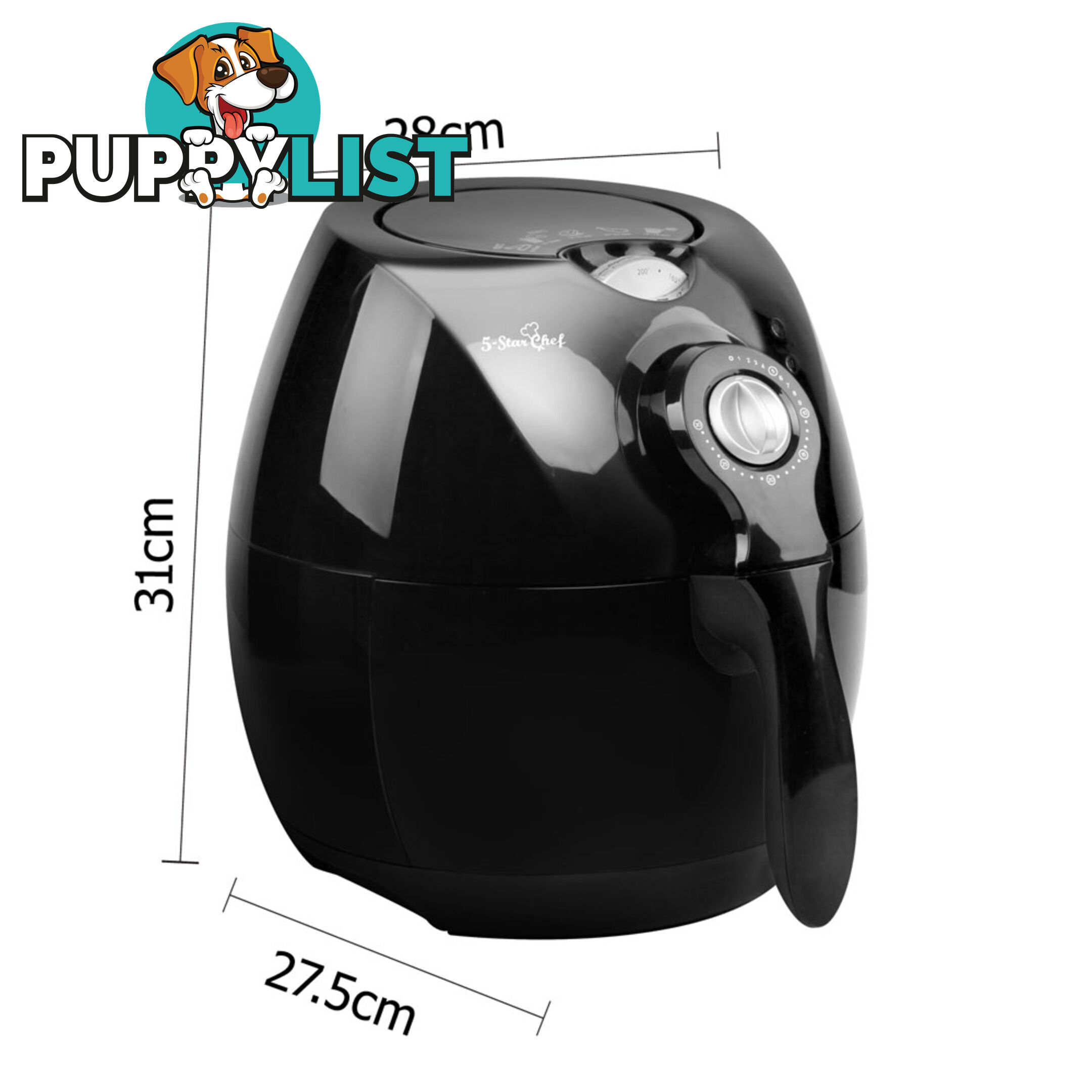 2.2L Low Fat Oil Less Air Fryer Black