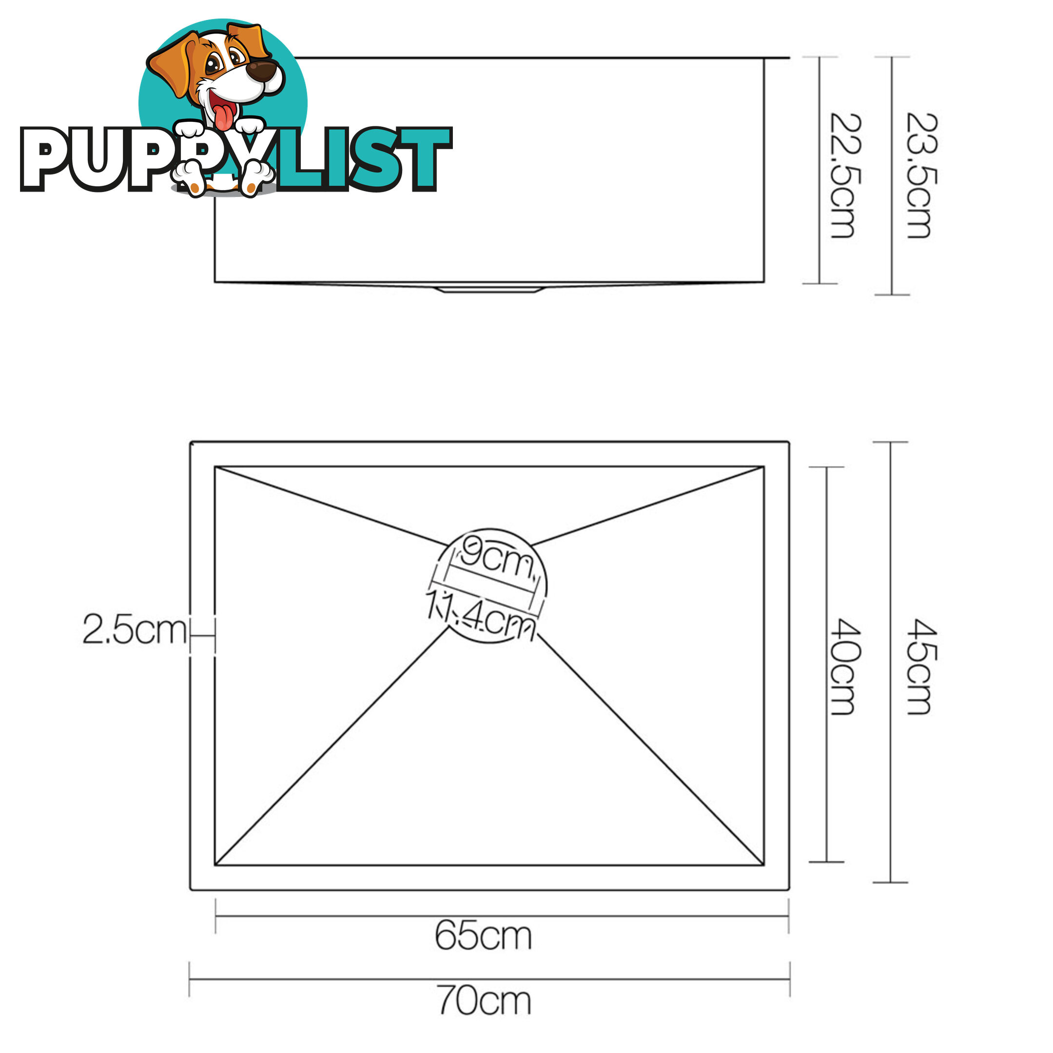 Stainless Steel Kitchen Laundry Sink 700 x 450mm