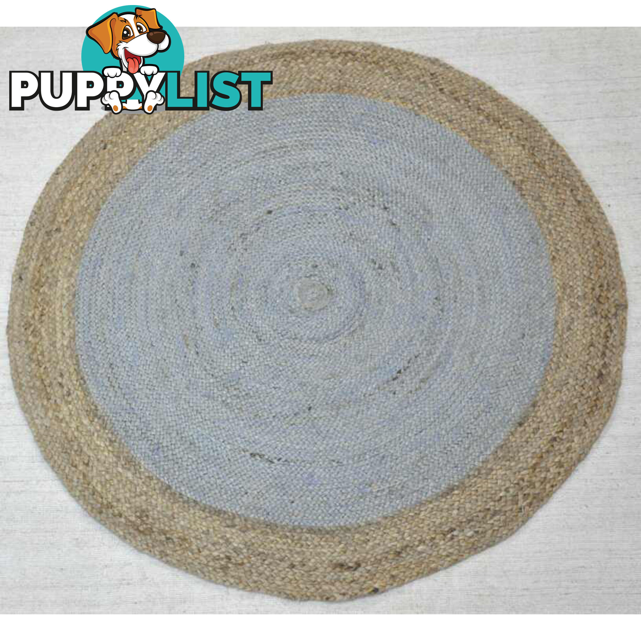 Jute Round Grey Rug Grey & Natural 120x120cm