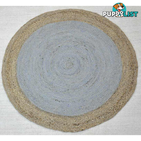 Jute Round Grey Rug Grey & Natural 120x120cm