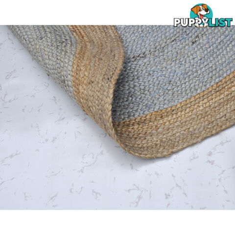 Jute Round Grey Rug Grey & Natural 120x120cm